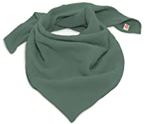 nanito Schal Halstuch Babyhalstuch Kinderschal Musselin Musselintuch Farbwahl Kinder Kinderhalstuch Baby Junge Mädchen Spucktuch Tuch 100% Bio Baumwolle 45 x 45 cm (olivgrün)
