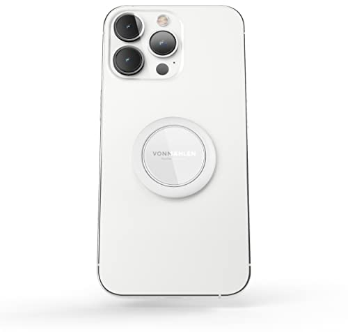 VONMÄHLEN – Backflip Pure Handyring mit integrierter Stativfunktion für alle Smartphones geeignet – Fingerhalterung inkl. Magnethalterung für Auto, Küche, Spiegel & Co (White)