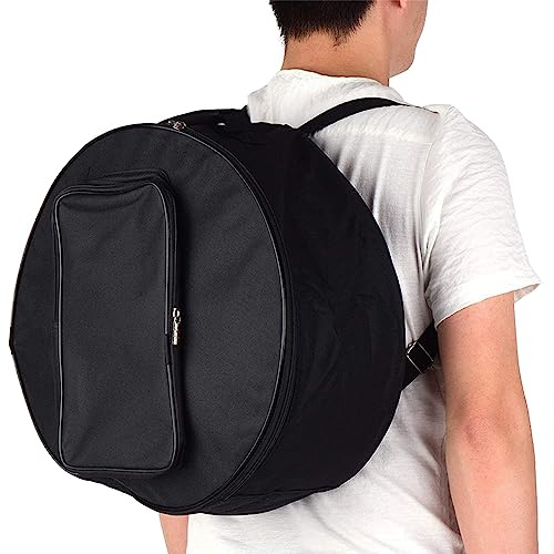 Oxford 13-14 Inch Snare Drum Bag with Adjustable Strap, Tambourine Carrying Backpack, Percussion Instruments Transport Accessories, Drumstick Pocket