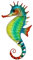 Sea-Club Wandhänger-Seepferdchen Wanddeko Metall/Glas H=45cm Maritime Deko