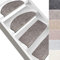 KARAT Stufenmatten Sundae - Halbrund oder Eckig - Velours Treppen-Teppich - Teppenmatte für Innen - Einfache Befestigung (Halbrund - 19 x 56 cm, Silber)