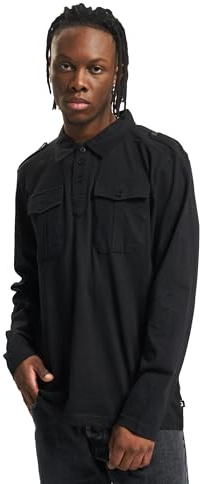 Brandit Jersey Poloshirt Willis Longsleeve Männer Langarmshirt schwarz