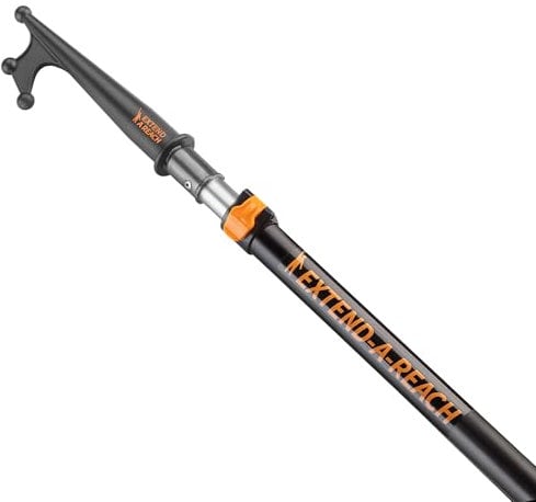 Telescoping Boat Hook Pole for Docking // 5-8 ft Extension Push Pole for Boating // Aluminium Dock Pole with Hook // Multi-Purpose Telescopic Pole: Non-Slip, Durable, Floating, Lightweight & Sturdy