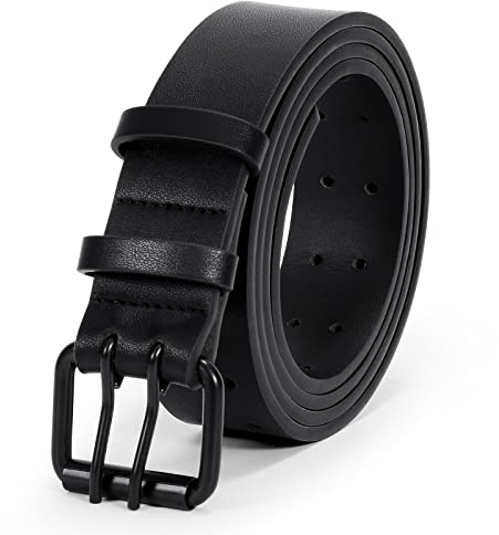 JasGood Herren Doppel Prong Ledergürtel Casual Work Heavy Duty Gürtel Doppel Ösen Gürtel für Jeans