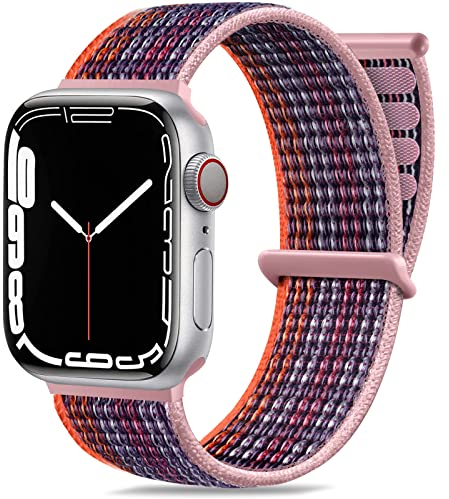Maledan Nylon Armband Kompatibel mit Apple Watch Armband 40mm 41mm 38mm 42mm(Series 11 10), Verstellbare Sport Armband Kompatibel mit iWatch Series 11 10 9 8 7 6 5 4 3 2 1 SE Ultra, Beeren