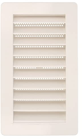 Amig - Griglia rettangolare in plastica con zanzariera | Griglie di ventilazione per presa d'aria | Ideale per soffitto cucina e bagno | Dimensioni: 200 x 140 mm | Colore: bianco