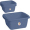 #11 4x Schüssel 10 Liter rechteckig 39x35x15 cm Blau - Universal Haushaltsschüssel Waschschüssel Küchenschüssel Spülschüssel Kunststoff Fußbad Pflege Camping - nestbar