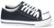 shoes&blues.es 74775-Zapatilla Plana de Mujer, Comoda, con Material de Lona, Estilo Bamba Casual, y Cierre de Cordones. Talla 40 Negro
