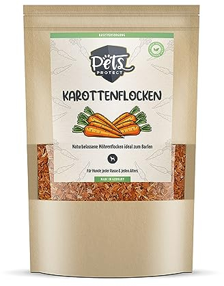 Pets Protect 1kg Karotten-Flocken für Hunde | 100% natürlicher Barf-/Hundefutter-Zusatz aus Deutscher Herstellung | Lebensmittelqualität ohne künstliche Zusätze | Getreidefrei & glutenfrei