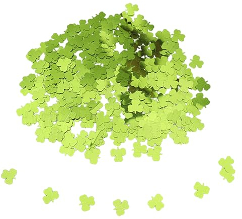 GoldRock Kleeblatt Deko Glücksklee Konfetti Grün,600 Stk Kleeblatt Glücksbringer Streudeko,Tischdeko Geburtstag,Silvester Deko 2024,St Patricks Day Deko Confetti,Glücksbringer Kleeblatt Glückssteine