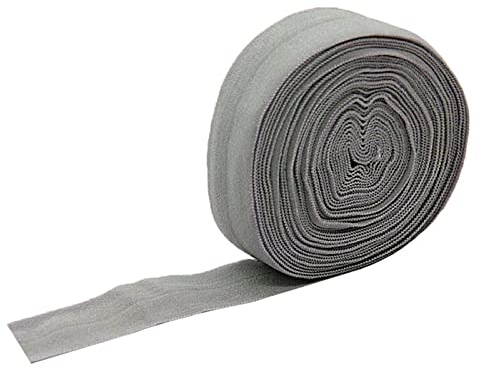 Dickly 10m Schrägband Gummiband Falzband Falzgummi, 20mm, Nähbindegummi, Grau
