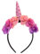 DingMall Einhorn-Blume Haarreif, Rosa Horn, Buntes Blumen-Haar-Accessoire für Damen und Mädchen, 1 Stück