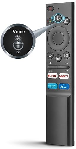 Voice Replacement für Samsung-Smart-TV-Fernbedienung, Neueste aktualisierte Samsung-Fernbedienung mit Sprachfunktion, mit Netflix, Prime Video, Rakuten TV, Disney-Tasten