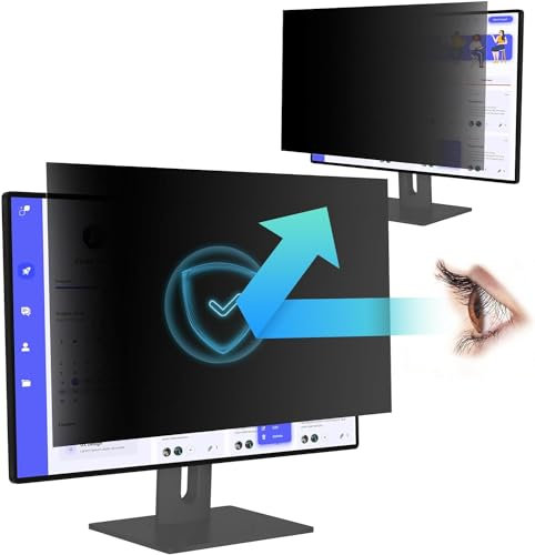 2 Unités Écran de Confidentialité pour Ordinateur 27 Pouces Aspect 16:9, Amovible Filtre Confidentialité 27 Pouces, Anti espion/Anti-éblouissement/Anti lumière bleue/Anti-Rayures Protection d'écran PC