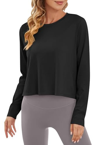 G4Free Women's Activewear Long Sleeve Sports T-Shirt UV Shirts UPF 50+ Workout Crop Tops Running Gym Tops Athletic Lightweight Sun Shirts