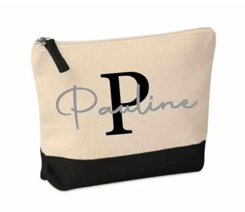 Pochette de Maquillage, Trousse de Toilette avec prénom personnalisée 5 Coloris 20x15x5cm, Cadeau, noël, Femme, Atelier français Multicolor
