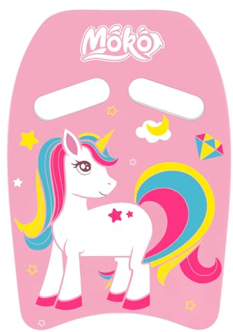 MoKo Kinder Schwimmbrett, Schwimmen Kickboard Trainingsausrüstung mit Griffen Cartoon Swim Float Schwimmtrainingsausrüstung Schwimm Board für Junge Mädchen - Rosa Einhorn