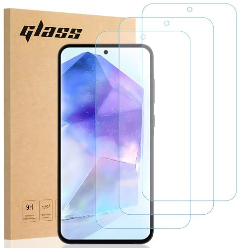 Totill Verre Trempé compatible Samsung Galaxy A55, [Lot de 3] Protection d'écran Pour Galaxy A55 [Extrêmement résistant aux rayures] [Haute définition][Facile à installer]