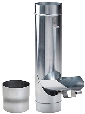 FLORANTIA Regenrohrklappe Zink DN 60-120 inkl. Adapter Regenwasserklappe Regenrohrklappe zum Befüllen von Regentonnen, Regenfässer und kleineren Regenwassertanks.