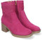 shoes&blues.es 83775 Botines de Mujer Primavera Verano Elegantes y Comodos con Tacon Ancho, Diseno Perforado con Cremallera Lateral, Ideal para Cualquier Ocasion Fucsia Talla 37