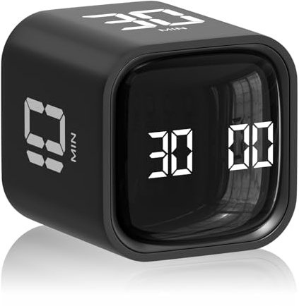 Cube Pomodoro - Temporizador de productividad de escritorio de 5/10/30/60 minutos y cuenta regresiva personalizada, temporizador visual ajustable y silencioso, herramienta para TDAH, giratoria