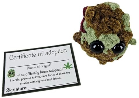 asdfs 2 STK. Adopt A Weed Plushie, Smoke Bowl und Weed T Plushie, Kleine Weed Plushie, Wie Abgebildet 2-Plüschtier mit Zertifikat