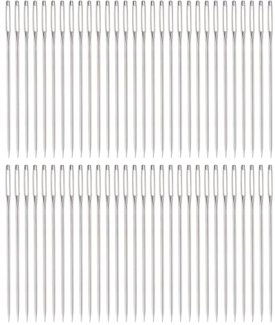 QUARKZMAN 500pz Grande Occhiello Cucitura Aghi 2.2 Cucito Aghi Acciaio Inox Pelle Ago Ricamo Ago Fileto Lavoro Maglia Mano Cucito Aghi