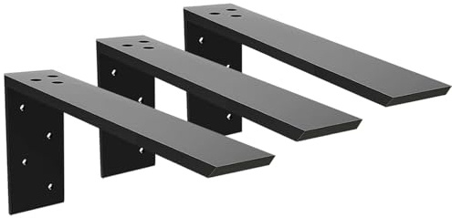 Arbeitsplattenhalterung, 3 Stück, robuste versteckte Halterung, Regalhalterung, 30,5 x 15,2 x 6,4 cm, nach vorne gerichtete L-Halterung aus Metall für Arbeitsplatten aus Quarz, Granit, Holz, Beton und