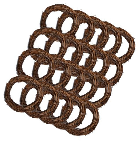 Worown 20 Stück 10,2 cm natürliche Weinreben-Kränze Set, Weinzweig-Kranz, Rattan-Kranz für DIY-Weihnachtsbasteln, Haustür-Wandbehang, Hochzeits- und Party-Dekorationen