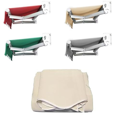 Garden Awning Patio Retractable Manual Awning Canopy Sun Shade Shelter, Awning Fabric Replacement, Garden Awnings, 2.5x2m Manual Patio Awning Retractable Canopy Outdoor Sun Shader, Grey(Beige,(8.2x6.5