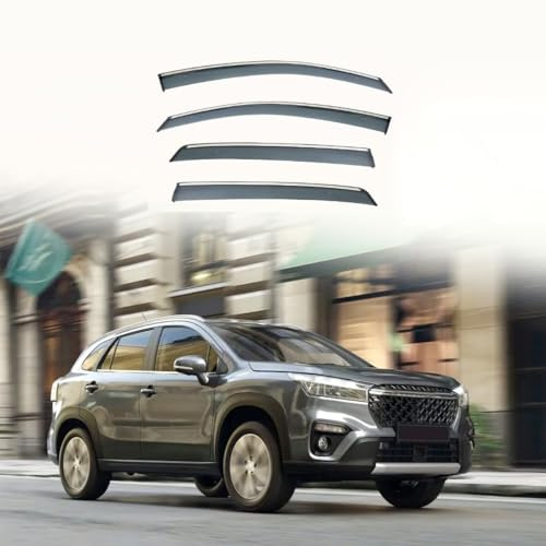 PREZ 4 Stück Windabweiser Regenabweiser für Suzuki SX4 S-Cross 2021-2024, Vorn Hinten Autofenster Seitenfensterabweiser Schutz vor Wind und Regen