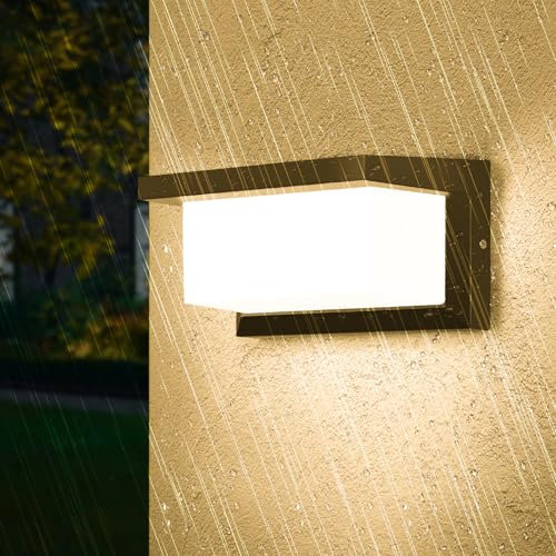 CHENBEN Aplique Pared Exterior,3000K 18W Luz Exterior,IP65 Impermeable Lampara Exterior,Aluminio luz led exterior para decoracion jardin,terraza,porche,patio, garaje