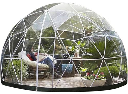 Transparent Cover Bubble Tent Dome House Camping Tent, Waterproof Garden Dome House Shelter Geodesic Dome, Suitable for Patio and Dining Places,2.9M