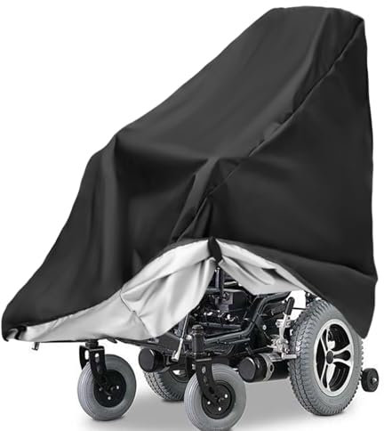 Wasserdichte Abdeckung für Rollstuhlfahrradroller, 210D Oxford Staubdicht Abdeckplane Rollator, Faltbar Schwarz Rollator Abdeckung, Abdeckung für Rollstuhl für Meisten Rollatoren (S-115cm x 65 x 90cm)