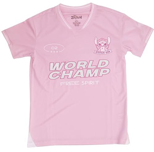Disney Lilo & Stitch Mädchen-Fußballtrikot mit Grafik, Fußball-Fan, Sportbekleidung, Blush
