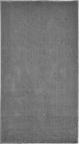andiamo weicher Badezimmerteppich Arezzo - Badematte waschbar - Badvorleger Badteppich saugfähig und schnelltrocknend - Anthrazit 80 x 200 cm