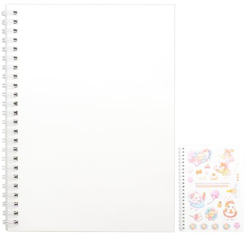 Sticker Sammelalbum, Wiederverwendbares Stickerbuch 80 Blatt, Stickersammelbuch, Wiederverwendbares Stickeralbum mit Pinzette und Spatel (A5-Transparent)