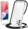 Coiwxmoi Coque avec Cordon pour Samsung Galaxy A13 4G 6.6, Collier Réglable Téléphone Étui Portable Lanyard Case Transparent Ultra Souple Silicone TPU Housse Antichoc Protection Cover, Noir