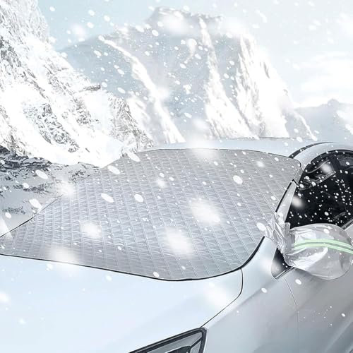 LXWUVIDD Frontscheibenabdeckung Winter für Renault Grand Scenic 2016 2017 2018 2019, Autoscheibenabdeckung Gegen Schneeeis Frostschutz Winter Auto Zubehör,White