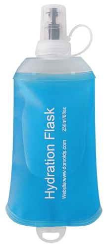 SYLVASS Gourde de course à pied, 250 ml, pliable, souple, pour randonnée, vélo et alpinisme - Bleu