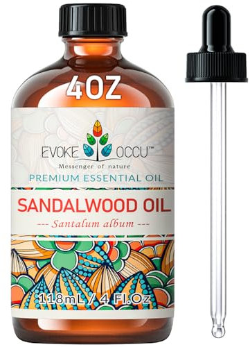 EVOKE OCCU Sandelholz ätherisches Öl 118ml, reines Sandelholzöl für Diffusor Meditation Kerze Seife machen- 4 FL Oz