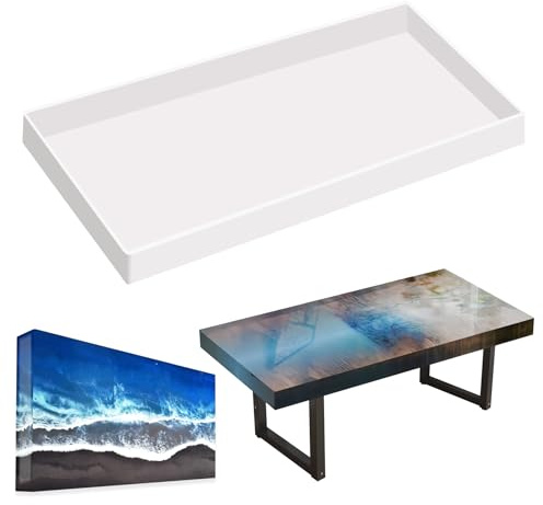 Stampo extra large in resina epossidica, 57,5 x 30 x 3,5 cm, riutilizzabile, per tavolo da fiume, tavolino, vassoi, taglieri, arte in resina fai da te
