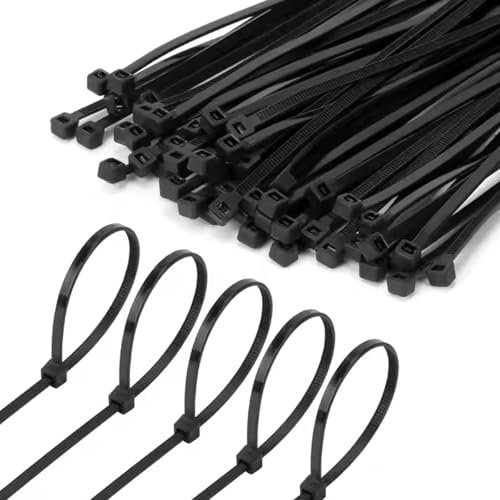 100PCS Nylon Universal Cable Tie Buckle Zip Tie for Car, Cable Tie with Buckle, Multipurpose Plastic Cable Ties Buck,push Mount Mini Heavy Black Duty Self-Locking Zip Ties for Outdoor Use(25PC)