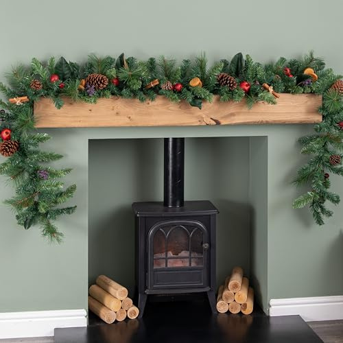 2.7m Festive Spice Christmas Garland with Pinecones and Faux Dried Fruit