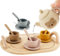 BAODBF 14 piezas vajilla infantil de silicona para niños, juego de té con 4 tazas, juego de té para niños y niñas