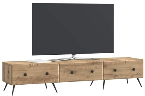 vidaXL TV-Schränk Artisan-Eiche 147 x 34,5 x 30 cm Holzwerkstoff, Moderner Wohnraum, rechteckiges Entertainment Center, stylische Medieneinheit, viel Stauraum, platzsparende Lösung