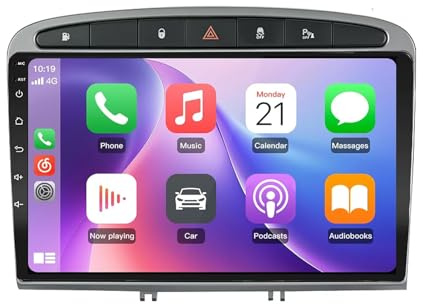 Autoradio Gps Navigazione Stereo 2 Din per PEUGEOT 308 408 2012-2020 Car Radio con Bluetooth Vivavoce, con Hd Touch Screen Supporta Navigazione, Bluetooth, 4 Nucleo 1G+16G
