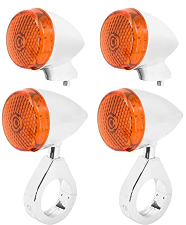 HDBUBALUS 4 unids delantero trasero motocicleta LED señales de giro luz 41mm ajuste horquilla abrazadera indicador intermitente para Harley Sportster Dyna Bobber Yamaha Suzuki Kawasaki