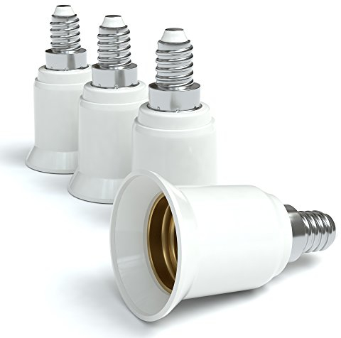 Eazy CASE 20x Lampensockel Adapter - Konverter für E14 Fassung auf E27 Lampenadapter für LED-/Halogen- und Energiesparlampen Sockeladapter, weiß
