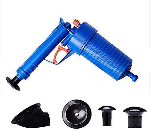 Air Power Drain Pistole Hochdruckstarke manuelle Spüle Plunger Opener Reiniger Pumpe Drainage Dredge Reinigungswerkzeug mit 4 verschiedenen Saugern Waschbecken & Badewannen Ablaufsiebe